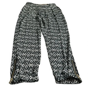 Dex  Y2K pull on harem print pants,Small,NWT. boho,balloon pants,xtra pleat,zip